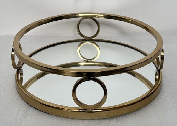 GOLD TRAY ROUND SMALL 30CM