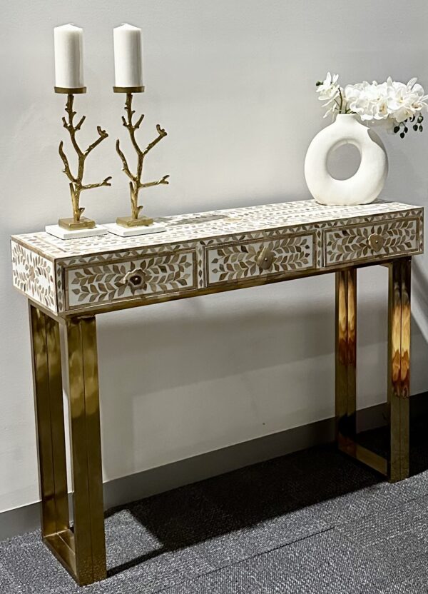 UDAIPUR INLAY CONSOLE TABLE GOLD