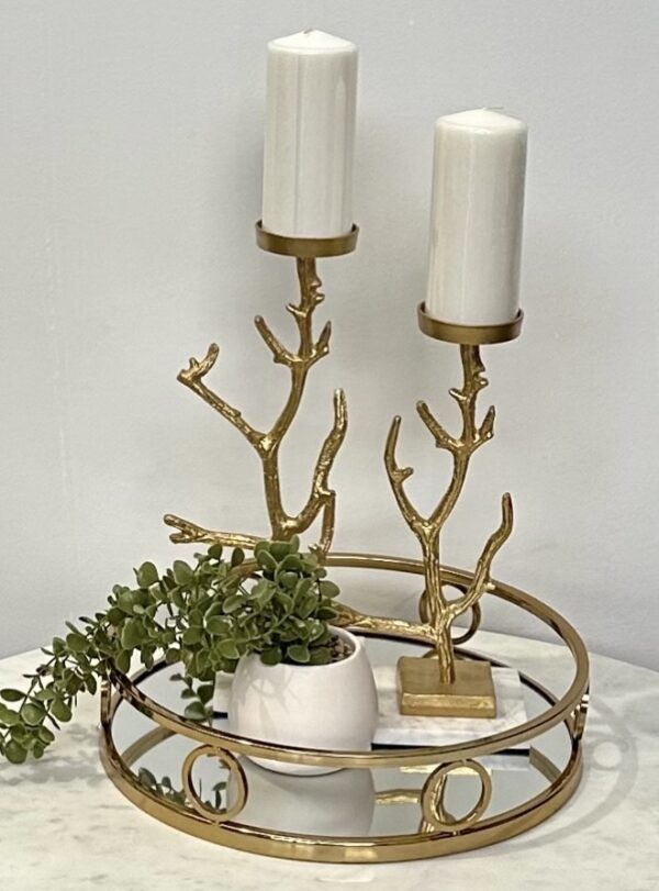 GOLD TRAY ROUND LARGE 40CM